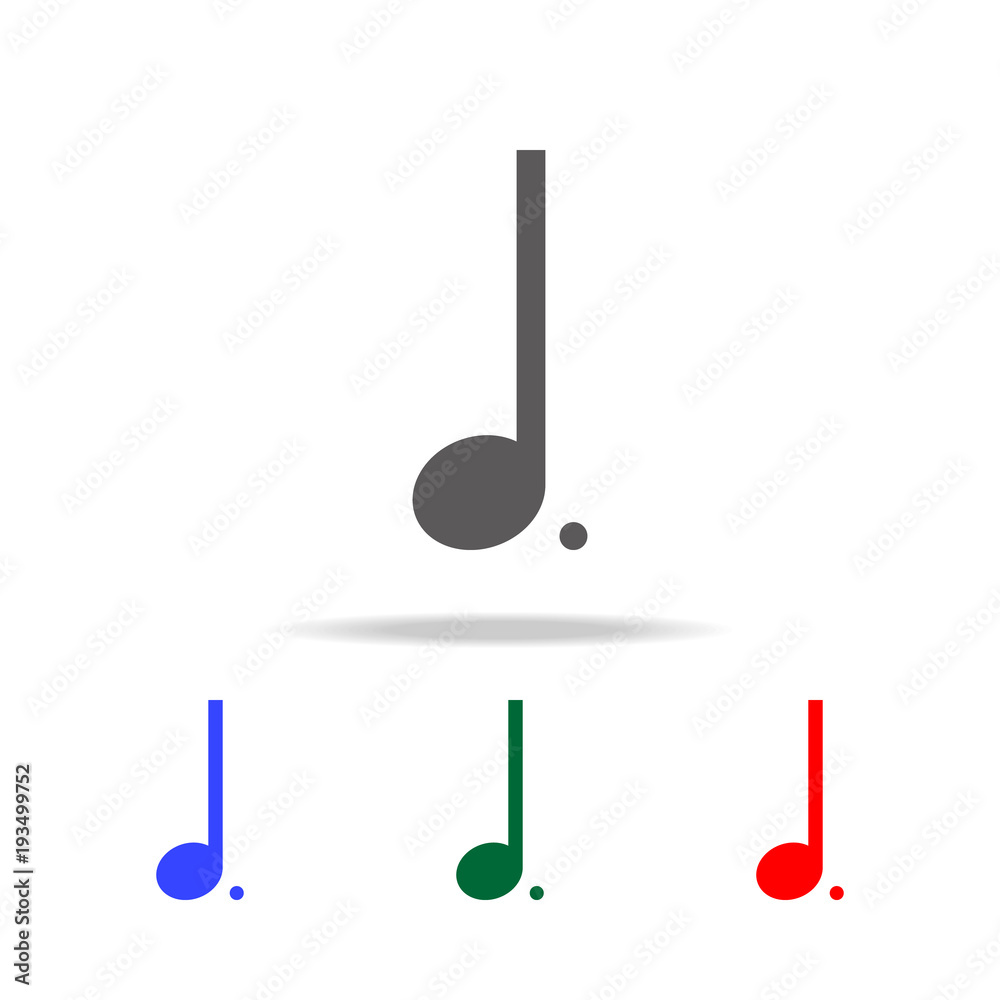 Half music note icon. Elements in multi colored icons for mobile ...