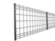 grey  grating wire industrial fence panels, pvc metal fence panel 3d illustration on isolated white background