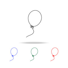 Poster - balloon line icon. Elements in multi colored icons for mobile concept and web apps. Icons for website design and development, app development