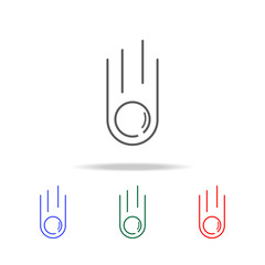 Poster - meteorite line icon. Elements in multi colored icons for mobile concept and web apps. Icons for website design and development, app development