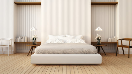 Wall Mural - 
Loft and modern bedroom in white / 3D render image