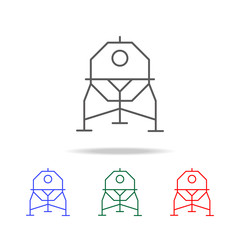Poster - space station icon. Elements in multi colored icons for mobile concept and web apps. Icons for website design and development, app development