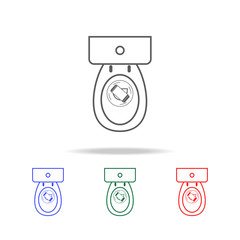Poster - smart phone in the toilet icon. Elements in multi colored icons for mobile concept and web apps. Icons for website design and development, app development