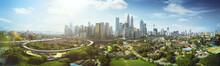 Panorama Cityscape View In The Middle Of Kuala Lumpur City Center ,day Time , Malaysia .
