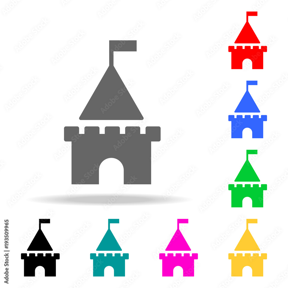 Flag castle icon. Elements in multi colored icons for mobile concept ...