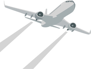 passenger plane vector illustration flat style front