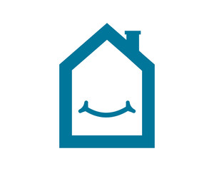 Canvas Print - happy house housing home residence residential real estate image vector icon
