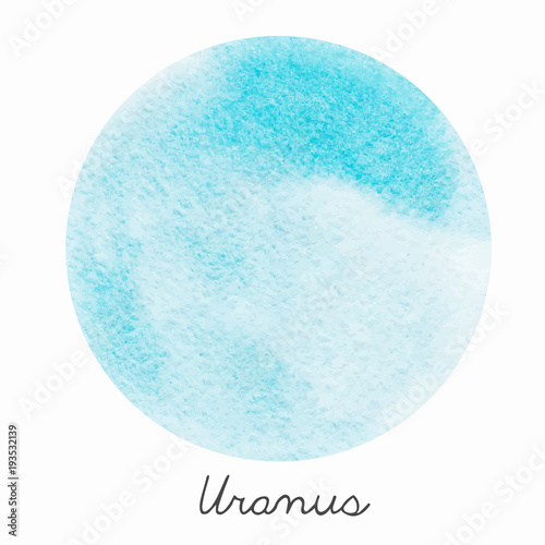 Fotografie, Obraz Watercolor Uranus planet vector illustration