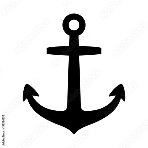Fotomural Anchor vector logo icon helm Nautical maritime boat illustration symbol