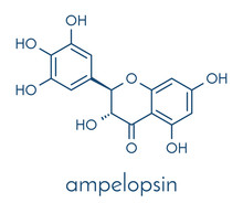 Dihydromyricetin (ampelopsin) Herbal Drug Molecule. Skeletal Formula.