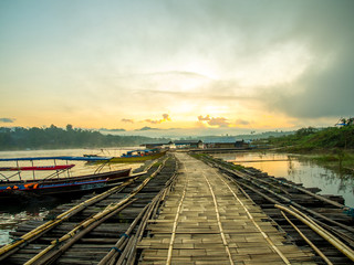 Sunrise at bamboo bridge 