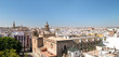 Panoramic cityscape of the historical centre of Seville from the top of the Space Metropol Parasol, Andalusia, Spain.