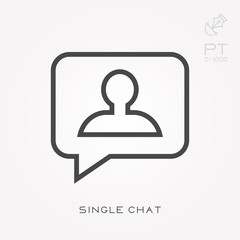 Poster - Line icon single chat