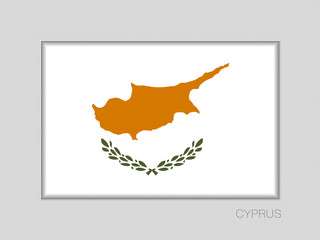 Wall Mural - Flag of Cyprus. National Ensign Aspect Ratio 2 to 3 on Gray