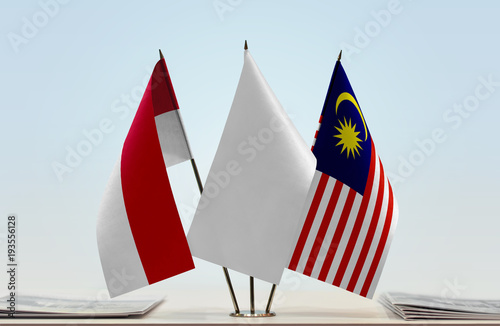 Flags Of Monaco And Malaysia With A White Flag In The Middle Stock Photo Adobe Stock