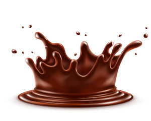 Sticker - chocolate splash isolated on a white background