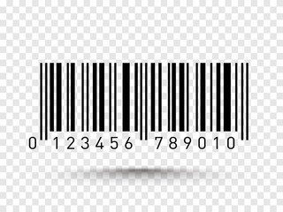barcode isolated on transparent background. vector icon