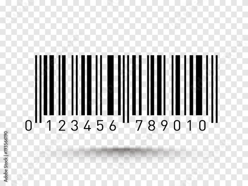 Fotomural Barcode isolated on transparent background. Vector icon