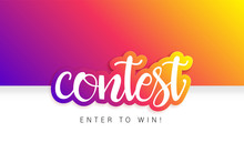 Contest Banner. Tournament Banner. Giveaway Banner. Colorful Design.