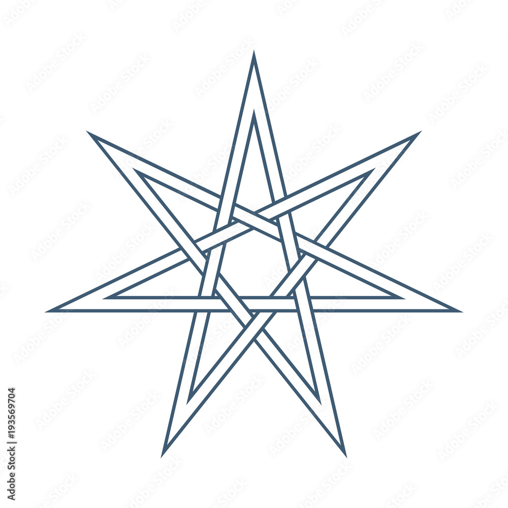 Septogram Geometry Vektor Stok Seven point star or septagram, known as heptagram. Elven or ...