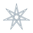 Seven point star or septagram, known as heptagram. Elven or Fairy Star, magical or wiccan witchcraft heptagram symbol. Heptagon mystic sign.