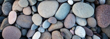 Web Banner Abstract Smooth Round Pebbles Sea Texture Background