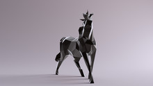 Black Unicorn Made Out Of Triangles 3d Illustration