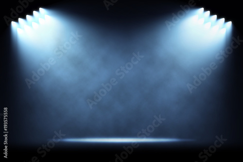 Cuadros en Lienzo Rows of side spotlights illuminating empty stage