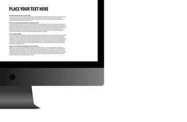Design template with Modern computer realistic monitor on white background. Eps 10 stock vector illustration