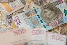 Polish Money Background, 500 PLN And 200 PLN Banknotes