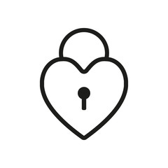 heart lock, padlock. simple silhouette