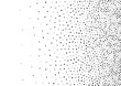 Abstract gradient halftone random dots background. A4 paper size, vector illustration, bw backdrop using halftone circle dots raster pattern texture. Vector illustration