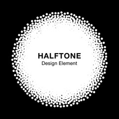 Wall Mural - white abstract halftone dots circle. circular frame background. vector illustration