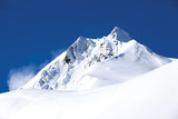Fototapeta Góry - Winter mountain with white snow peak in France