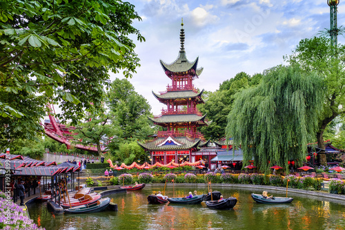 Denmark - Zealand region - Copenhagen city center - historical Tivoli Gardens am Wallpaper Mural