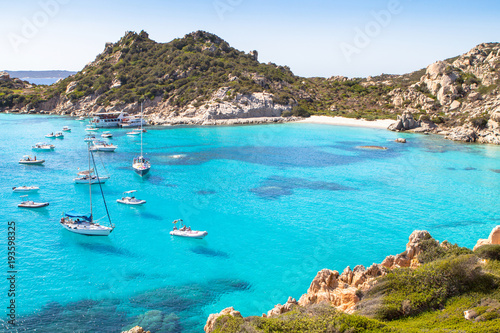 Cuadros en Lienzo Spiaggia di Cala Corsara, Sardinia island, Italy
