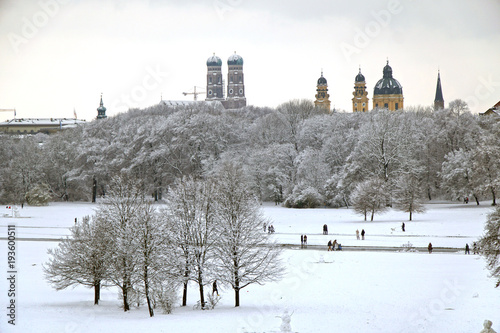 Englischer Garten In Munich In Winter Buy This Stock Photo And