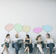 Group of people with speech bubble