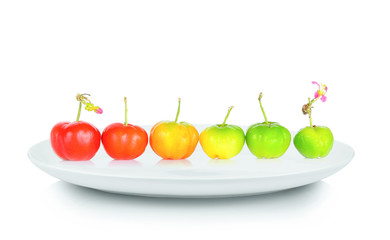 Wall Mural - Thai cherry in white plate on white background