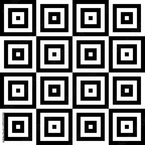 Seamless black and white vector square pattern design background