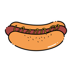 Poster - delicious hot dog fast food vector illustration design