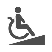 Wheelchair Ramp Sign. Accessible For Disabled Persons. Vector Icon.