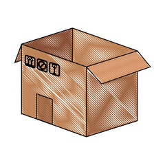 Cardboard box open icon vector illustration graphic design