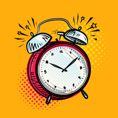 Alarm clock is ringing, wake-up call. Reminder, deadline concept. Vector illustration