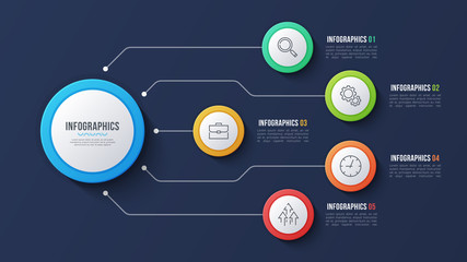 Vector 5 options infographic design, structure chart, presentati