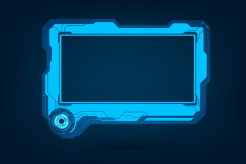 Poster - HUD Futuristic User Screen Control Interface Set. Abstract Virtual Hologram Target Monitor Concept Design.
