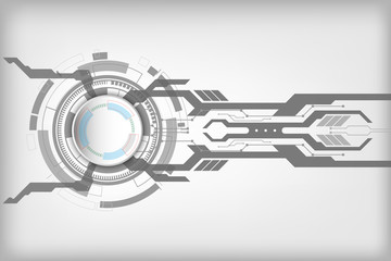 Poster - Abstract technological background concept with various technology elements. illustration Vector