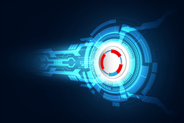 Poster - Abstract technological background concept with various technology elements. illustration Vector