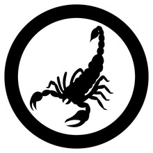 Vector Image Of A Silhouette Of A Scorpion On A White Background