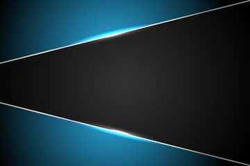 Poster - abstract technology background concept metal blue on hi tech future design